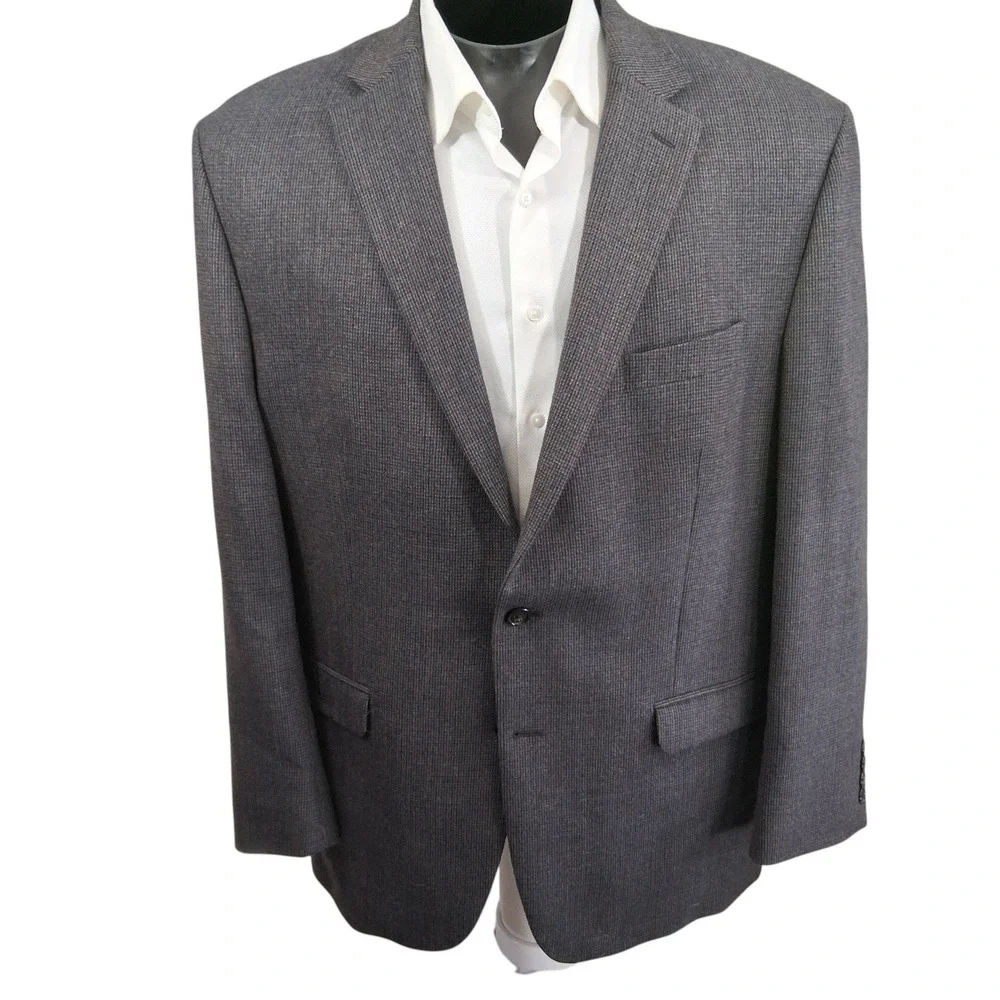 Lauren Ralph Lauren Tweed Sport Coat Mens 46R Blue Brown Wool Double Vent